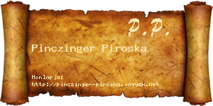 Pinczinger Piroska névjegykártya