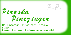 piroska pinczinger business card